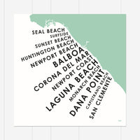 Orange County Beach Towns Print